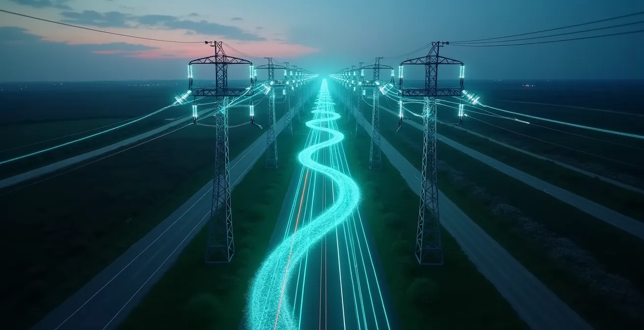 Représentation visuelle des interconnexions électriques entre le Québec et ses voisins, mettant en avant la sécurité énergétique et les échanges d'électricité renouvelable.