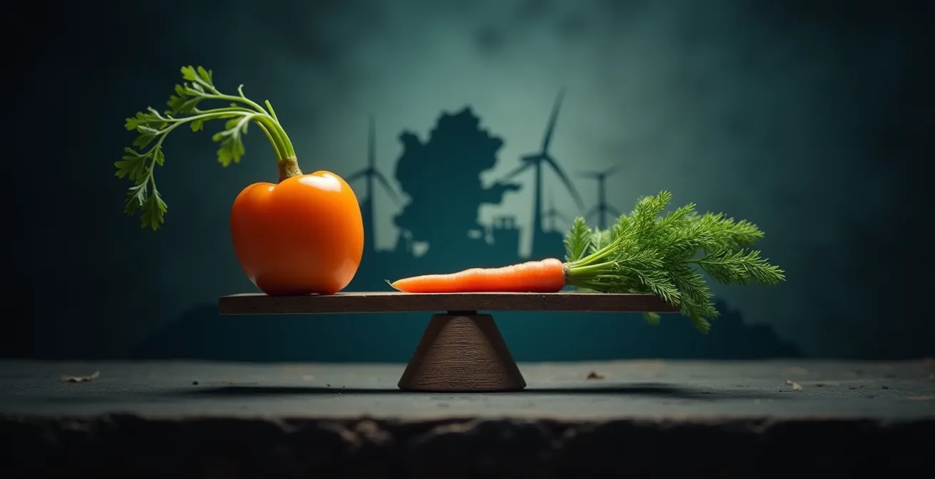 Illustration symbolique représentant l'équilibre entre incitations et régulations dans le marché de l'énergie au Québec